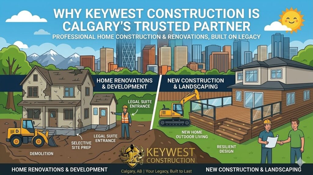 KeyWest Construction team performing professional site preparation in Calgary.