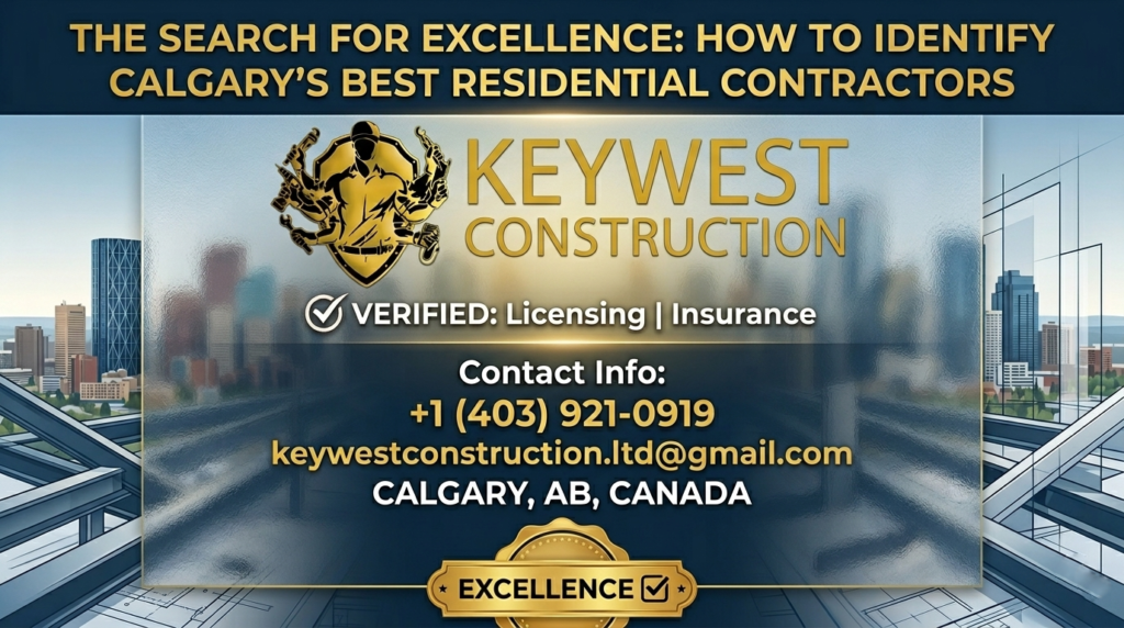 Professional Calgary contractor reviewing blueprints with homeowners